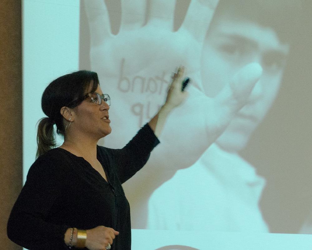 A photo of a Title IX presentation